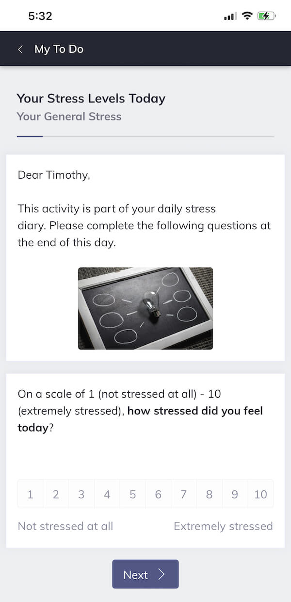 Quenza Stress Diary